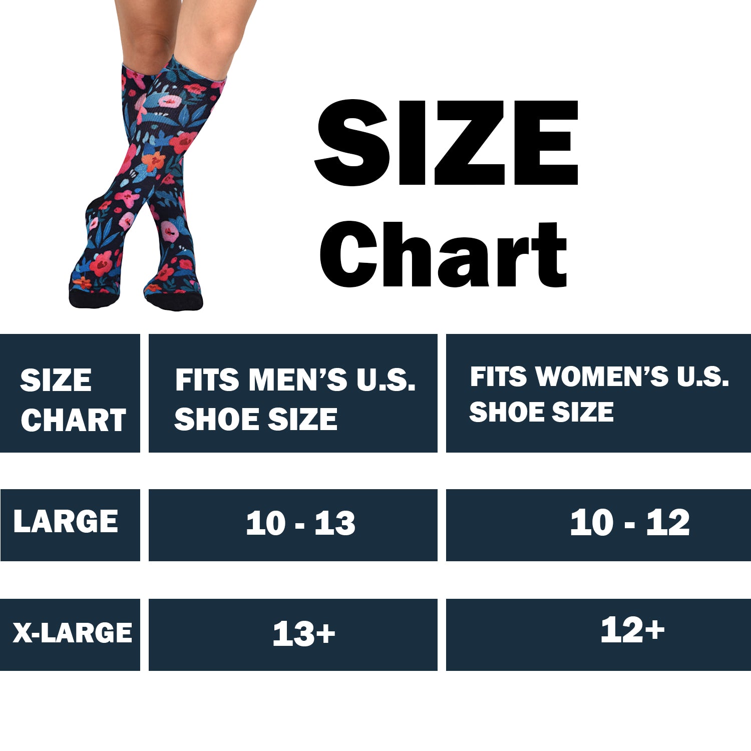 Unisex Flower Patch Pattern Knee High Socks