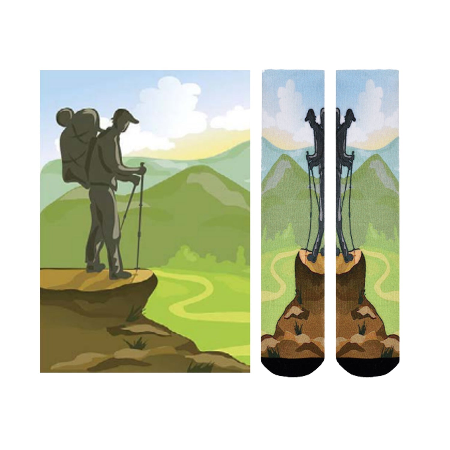 Men & Women's CoolMax Knee-High Socks, Nature Inspired Collection for