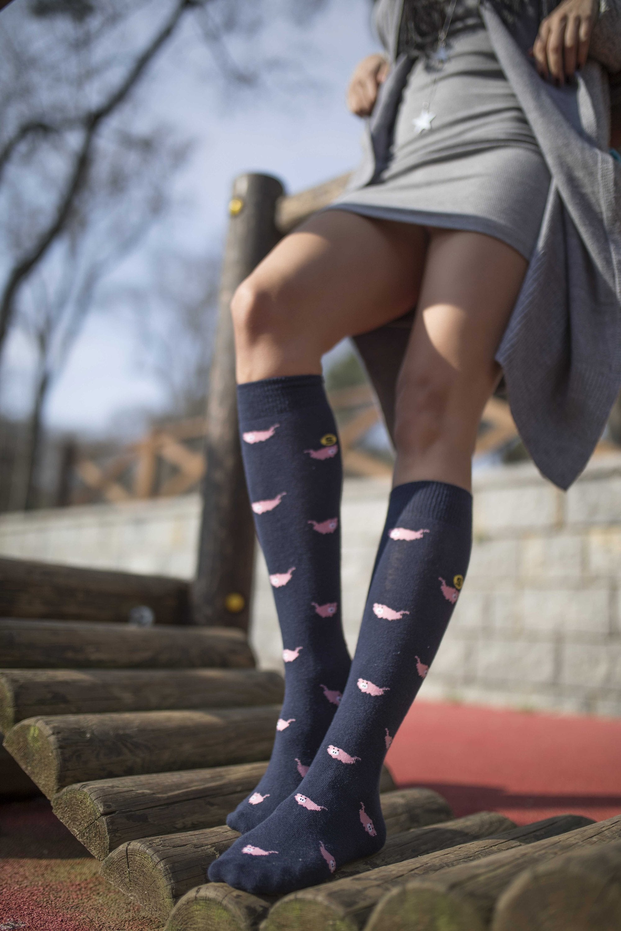 Pig Design Knee High Socks