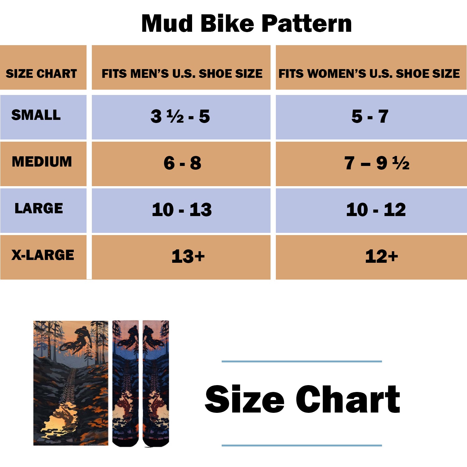Mud Bike Pattern Knee High Socks