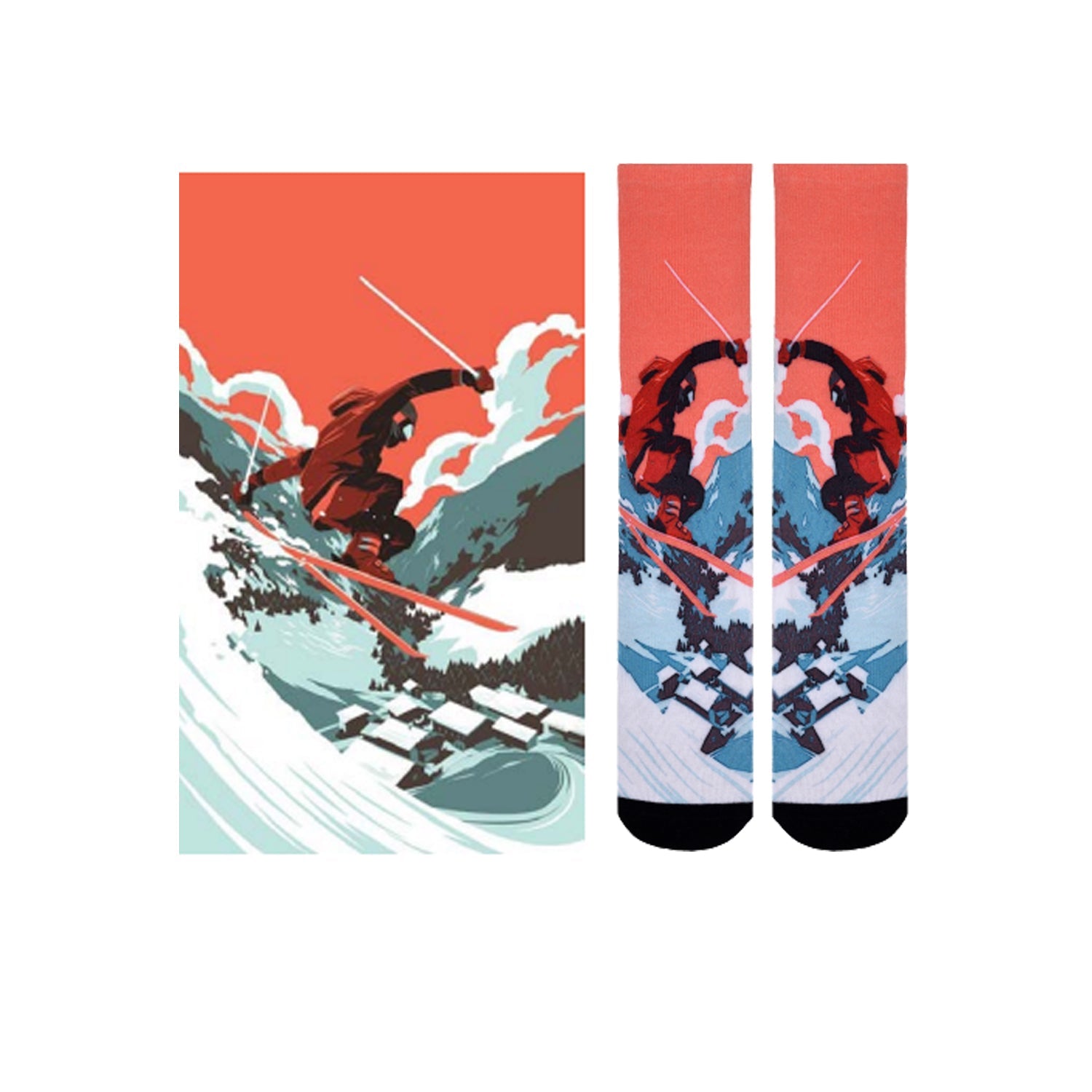 Men & Women's CoolMax Knee-High Socks, Nature Inspired Collection for