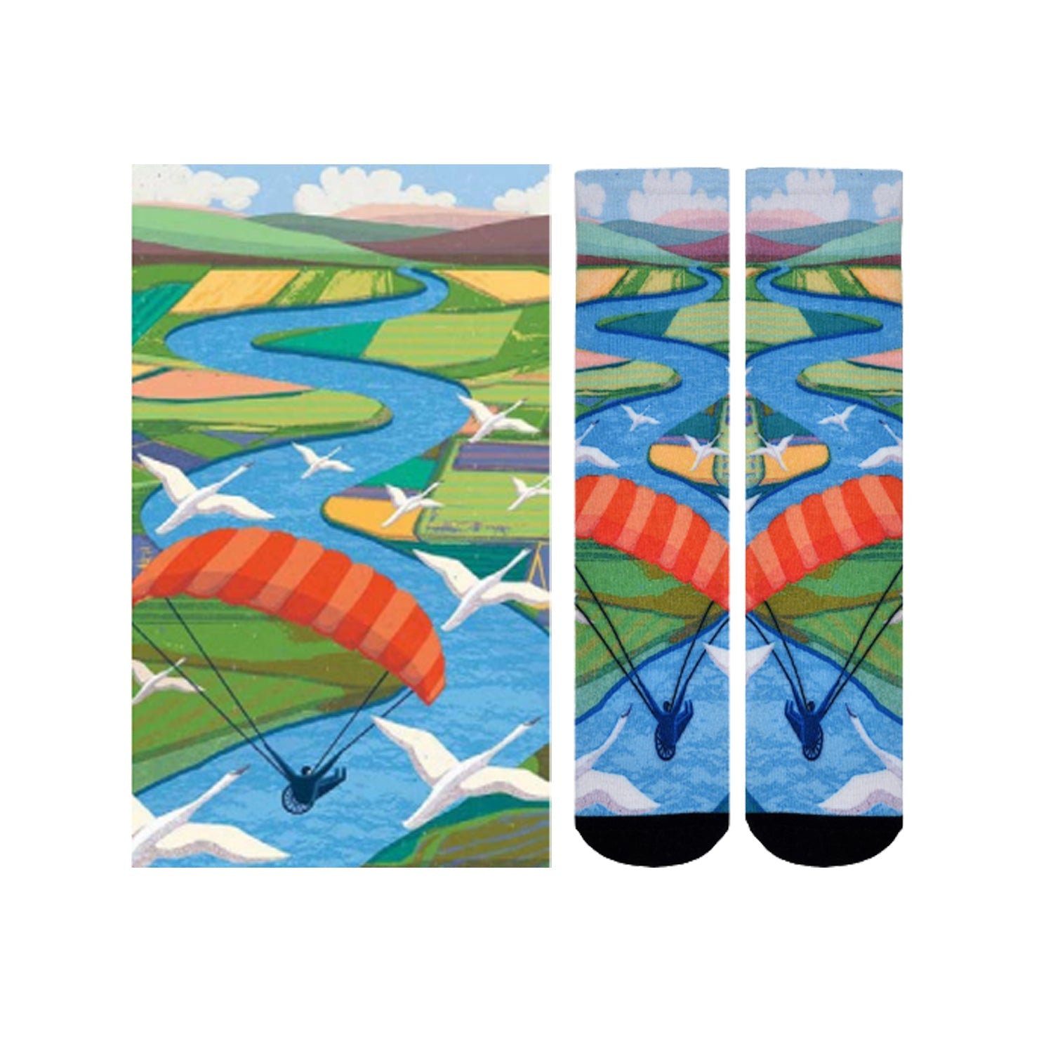 Men & Women's CoolMax Knee-High Socks, Nature Inspired Collection for