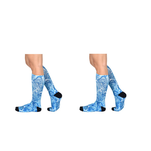 Unisex Blue Dream Pattern Knee High Socks