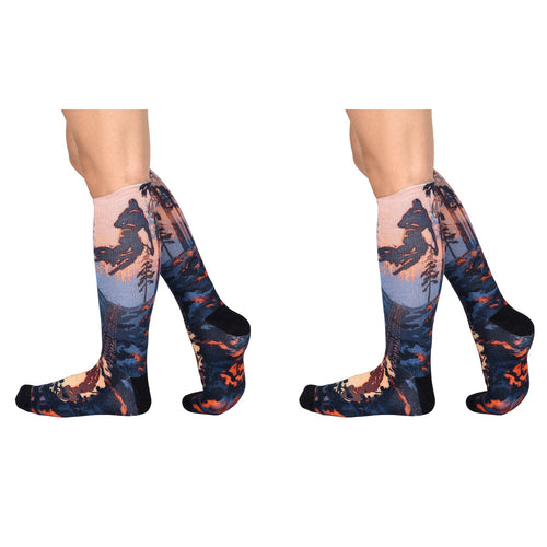 Mud Bike Pattern Knee High Socks