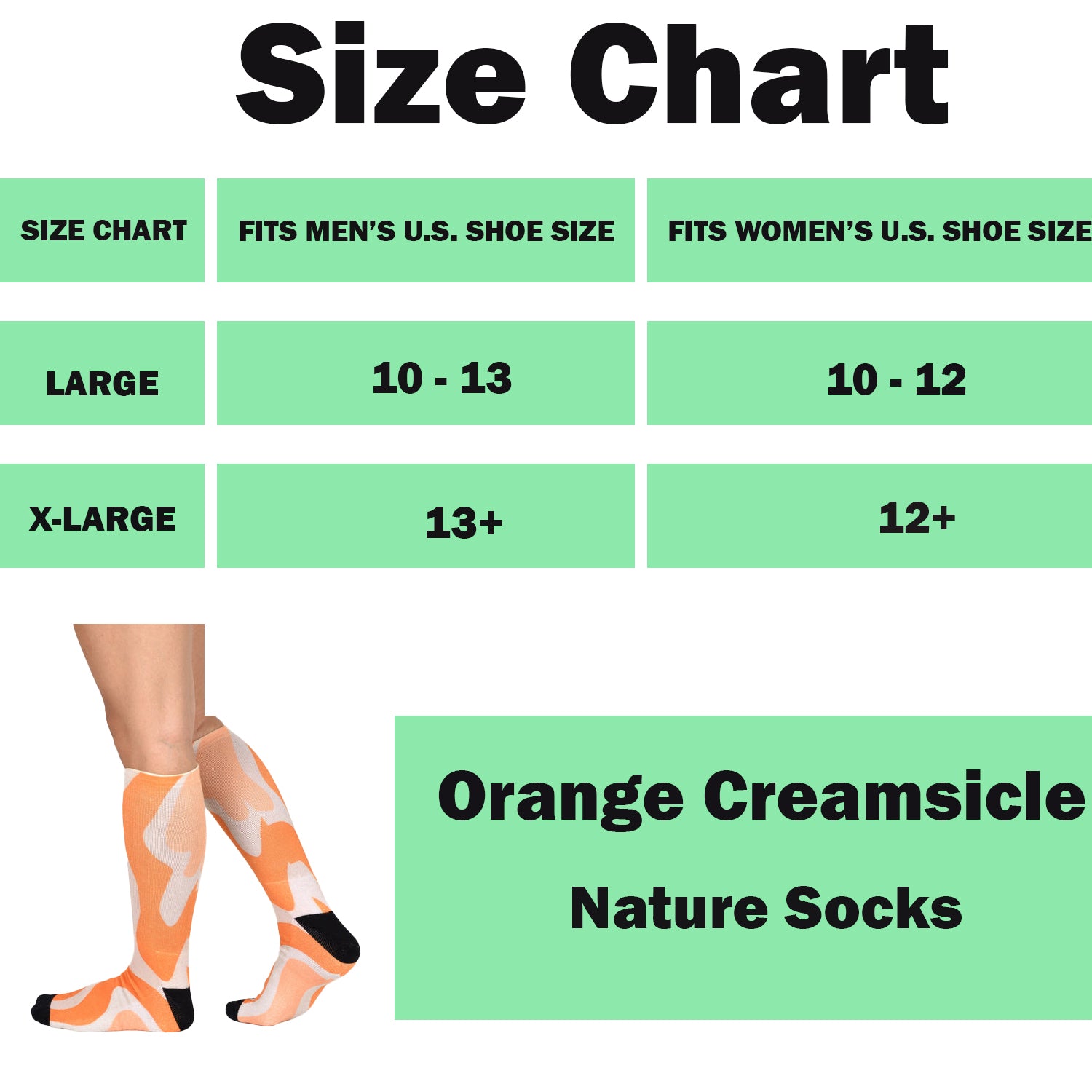 Orange Creamsicle Pattern Knee High Socks