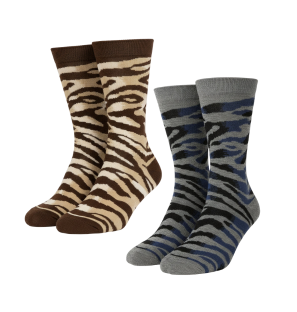Leopard Pattern Mid Calf Socks - 2 Pack