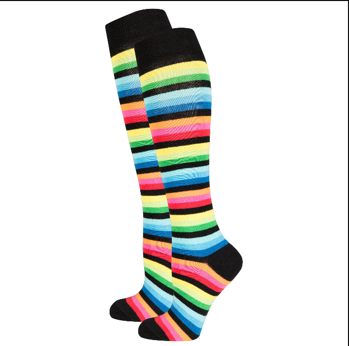 Multicolor Stripe Knee High Socks