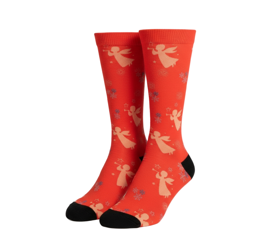 Angel Pattern Design Crew Socks