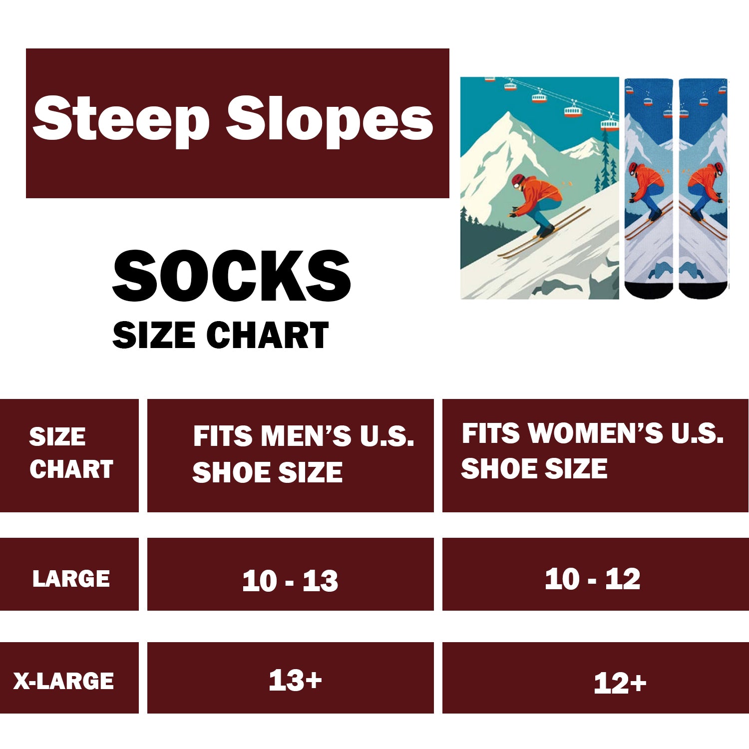 Steep Slopes Pattern Knee High Socks