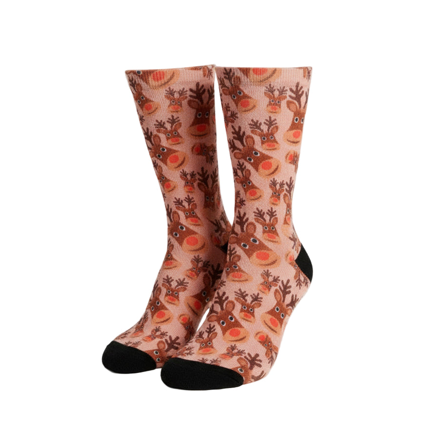 Reindeer Pattern Design Crew Socks