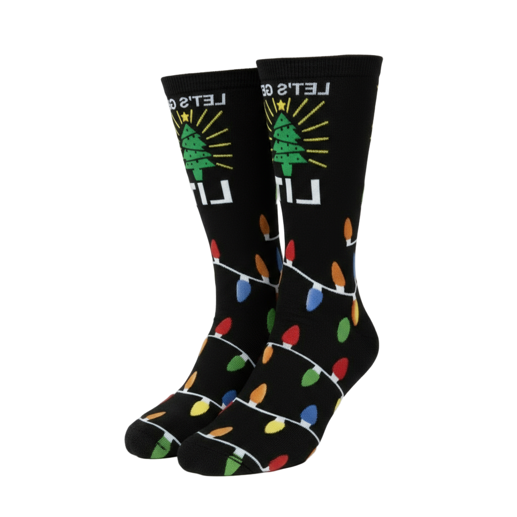 Let's Get Lit Design Crew Socks