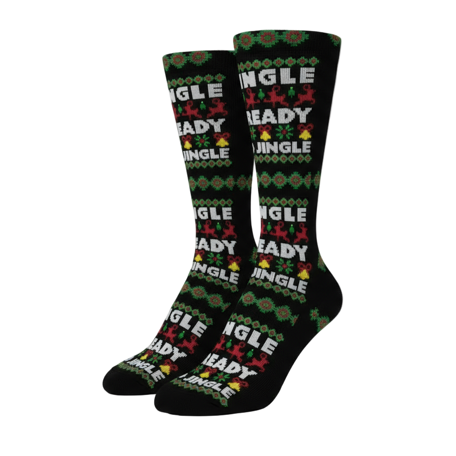 Ready To Jingle Design Crew Socks