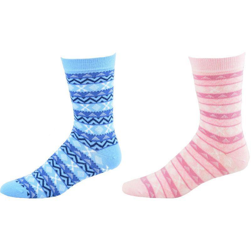 Women's Acrylic Fairisle Crew Socks - 2 Pack