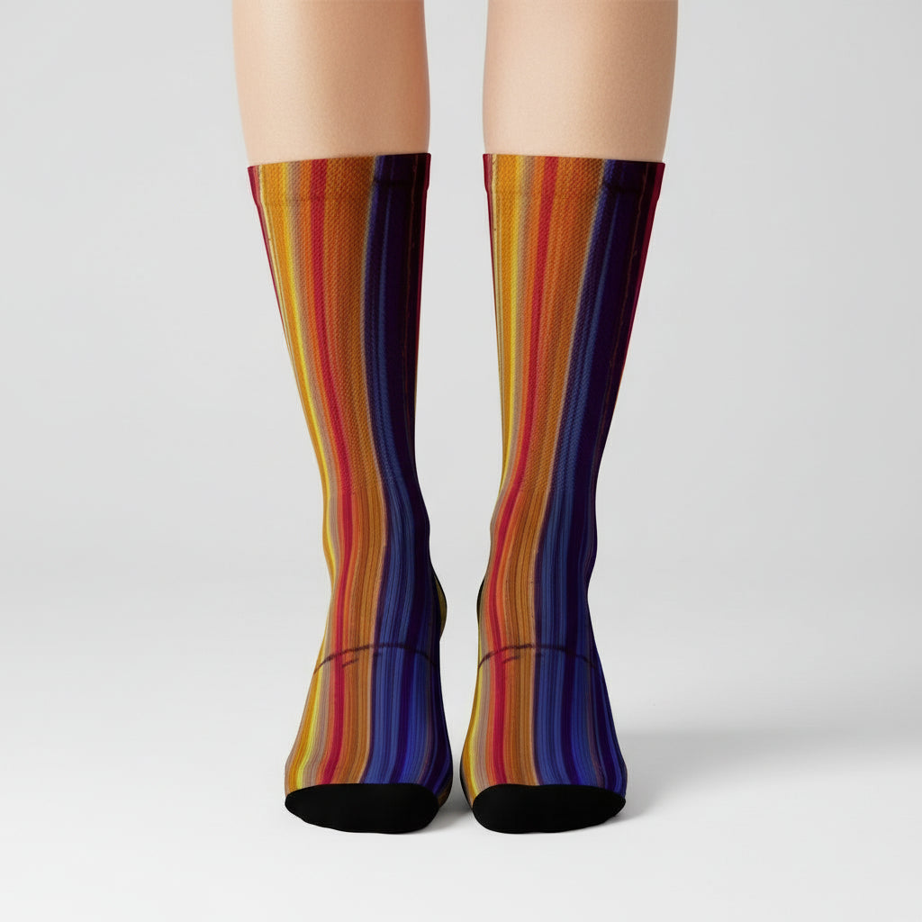 Colorful Striped Fun Novelty Socks Pink