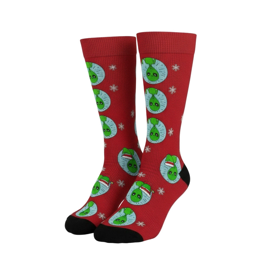 Holiday Weird Alien Crew Socks
