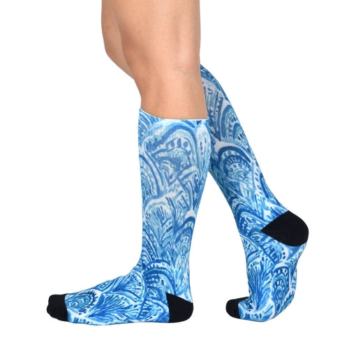 Unisex Blue Dream Pattern Knee High Socks