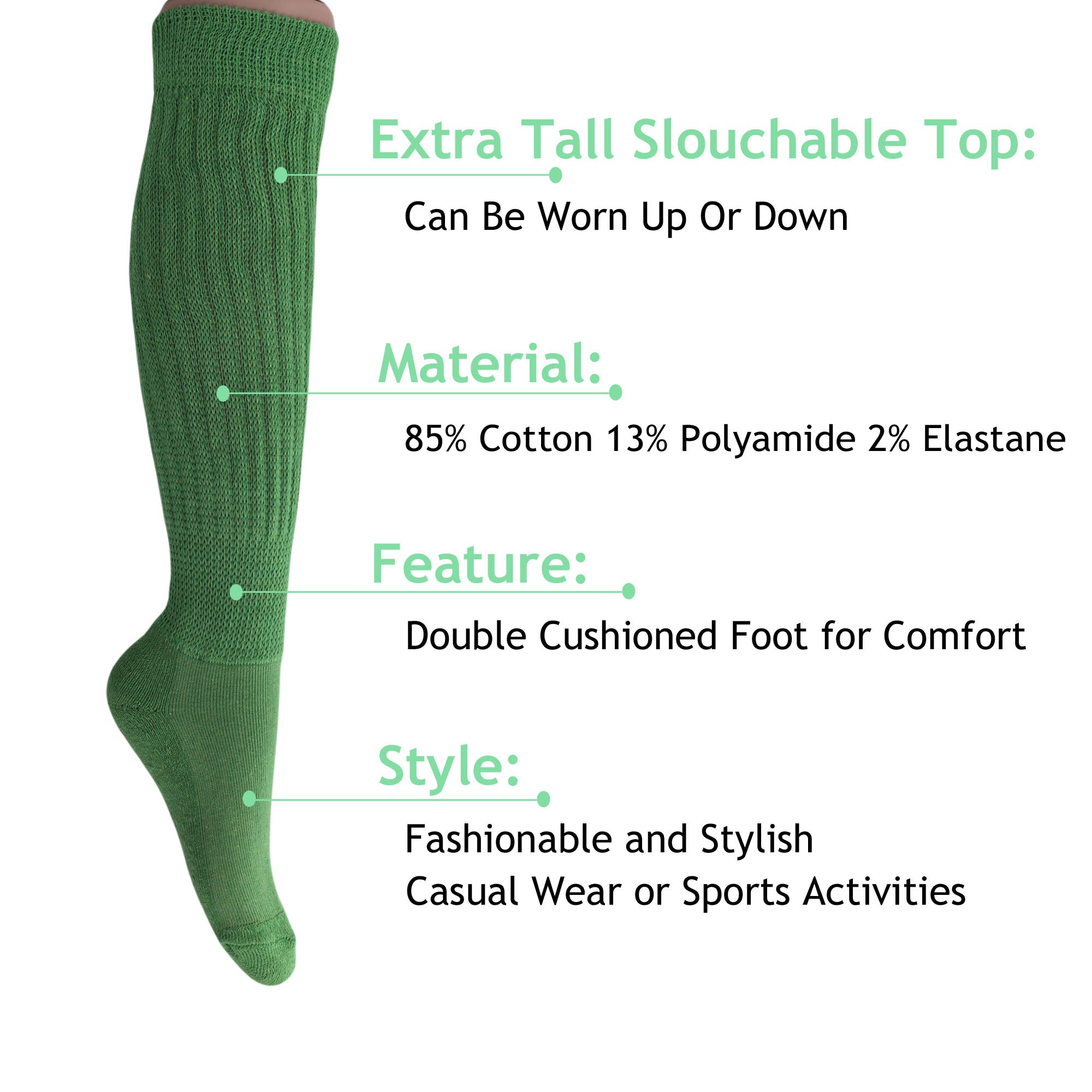 Green Slouch Socks