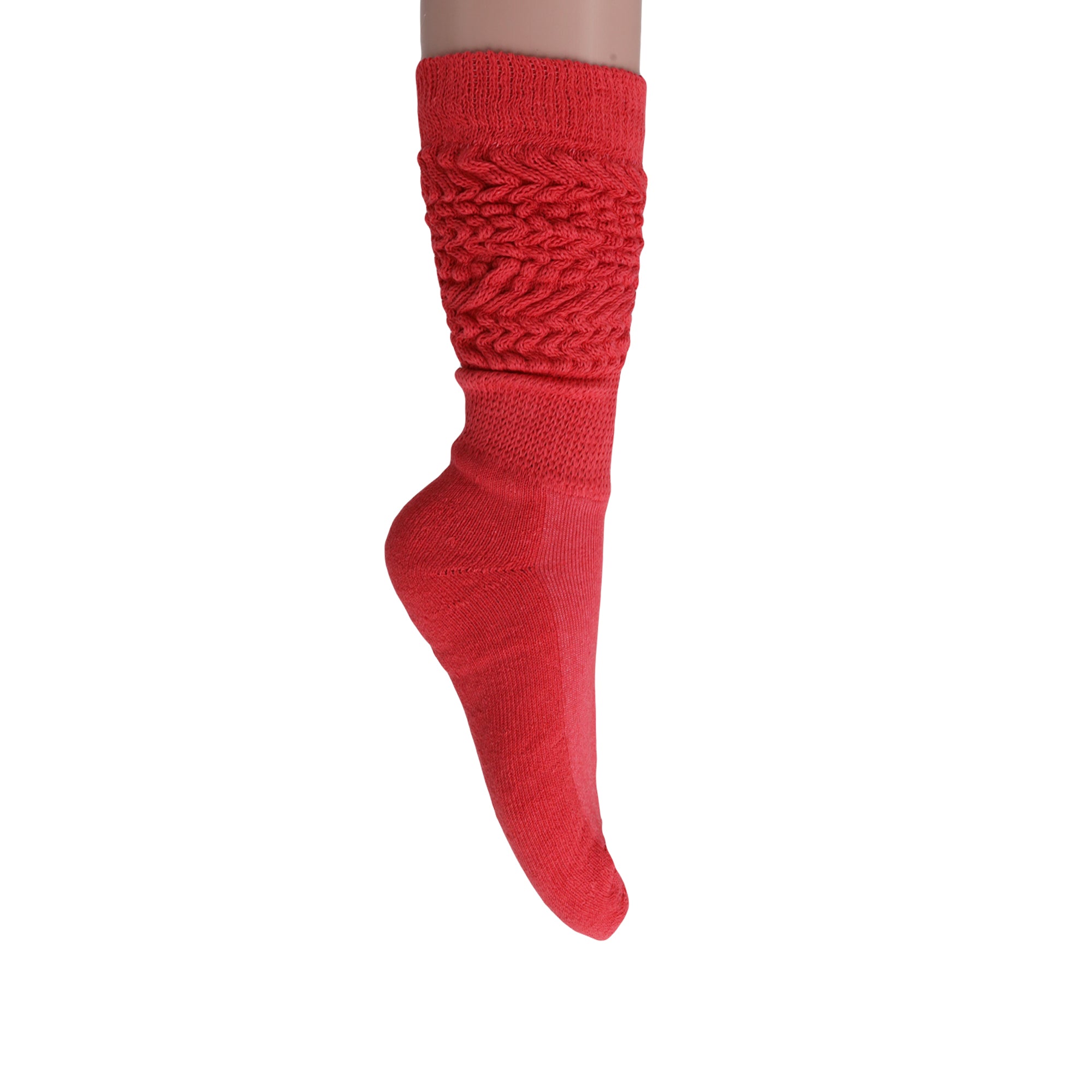 Rose Red Slouch Socks