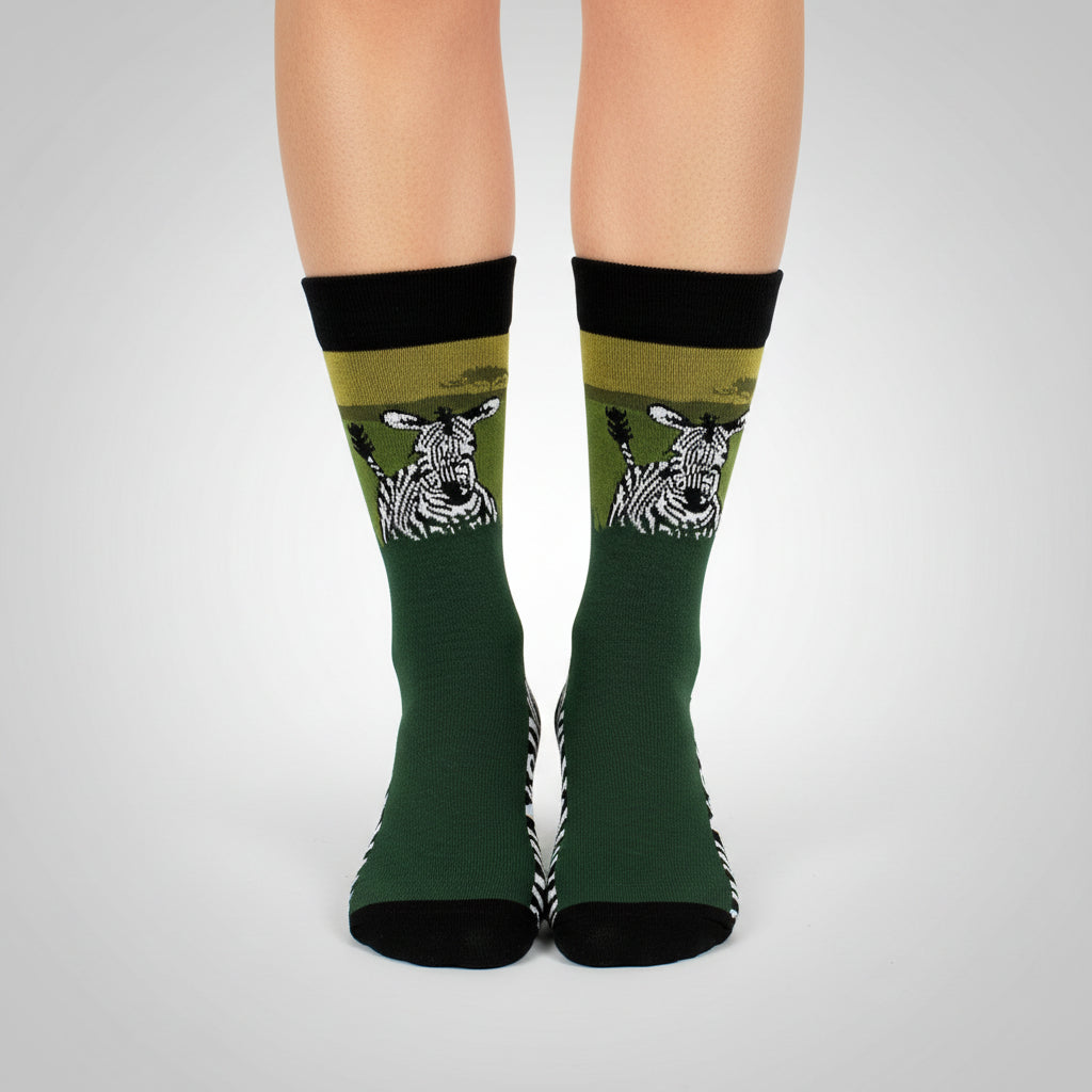 Zebra Design Casual Crew Socks