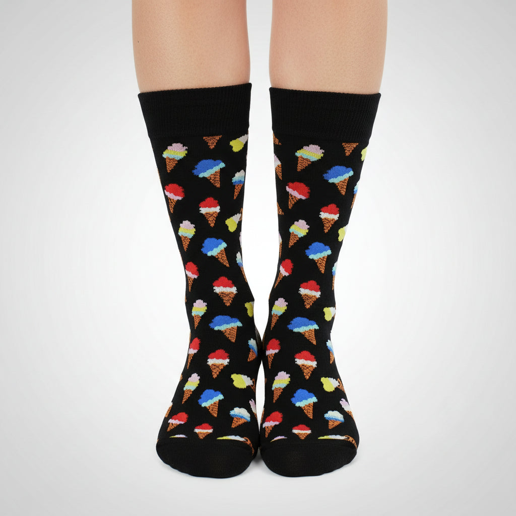 Ice Cream Design Casual Crew Socks