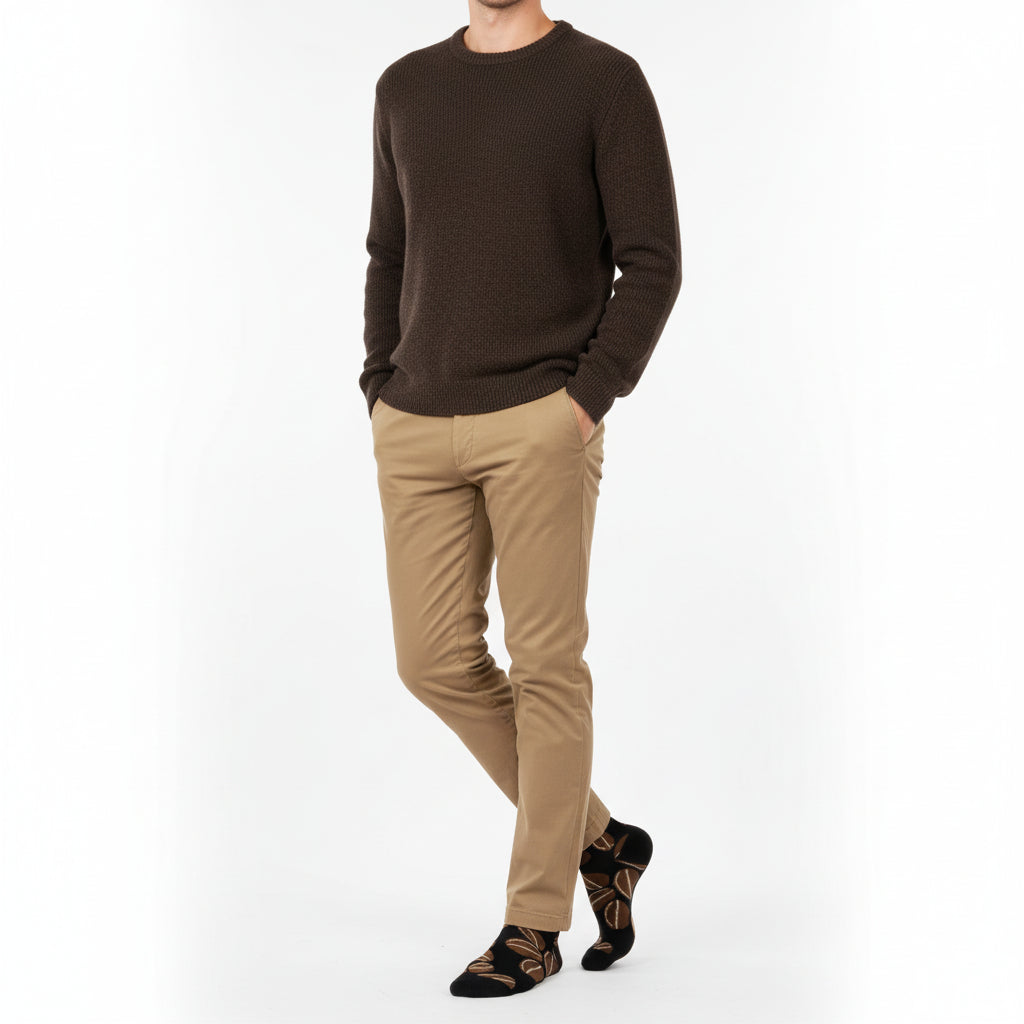 Coffee Bean Design Casual Crew Socks