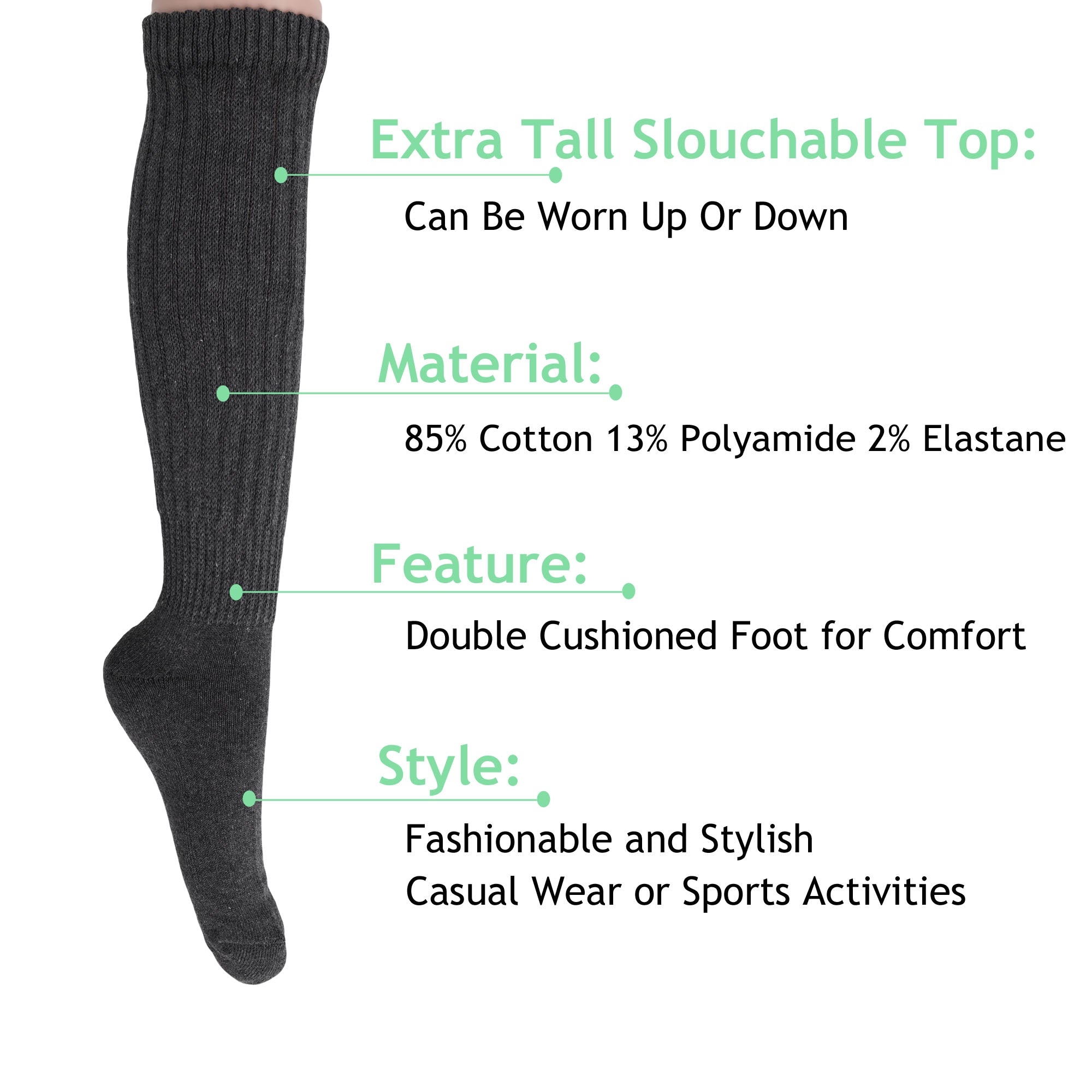 Dark Gray Slouchy Socks