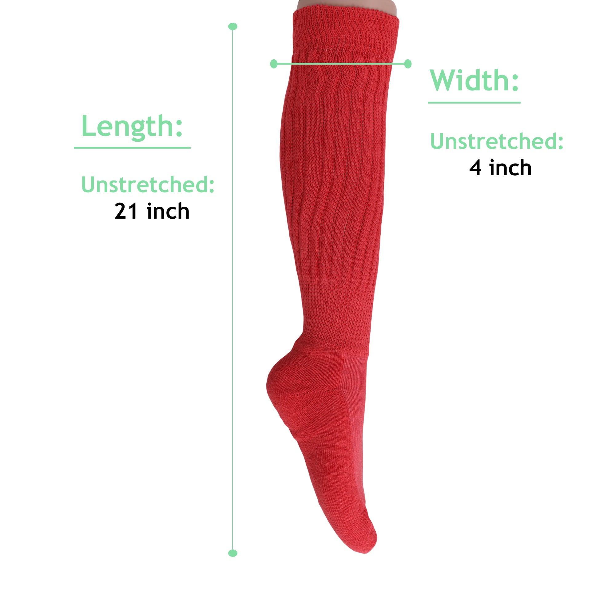 Rose Red Slouch Socks