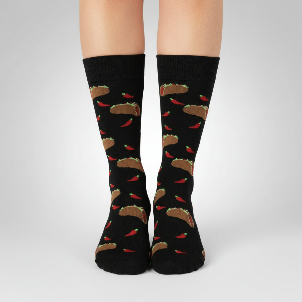 Chili Taco Design Casual Crew Socks