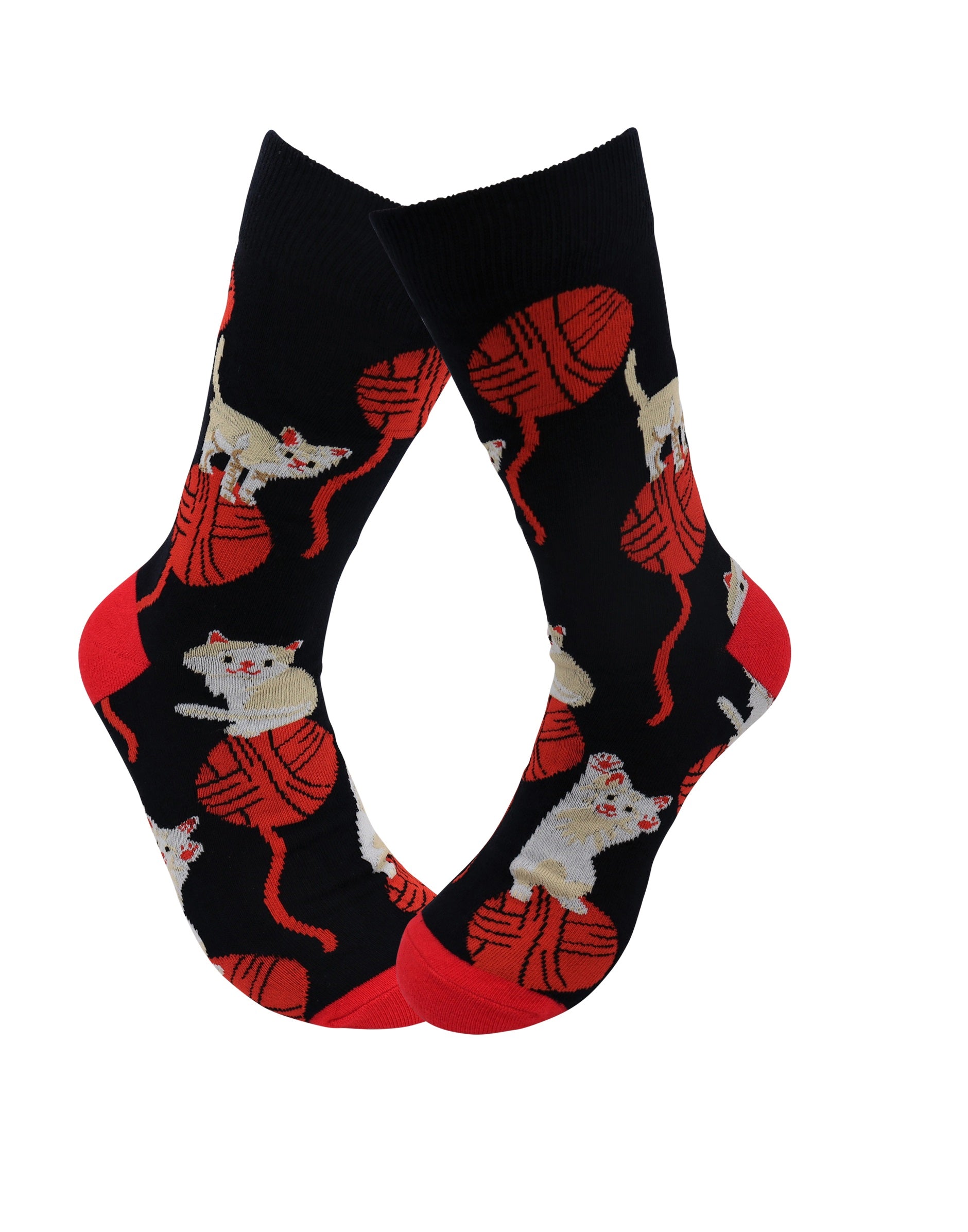 Playful Cat Design Casual Crew Socks