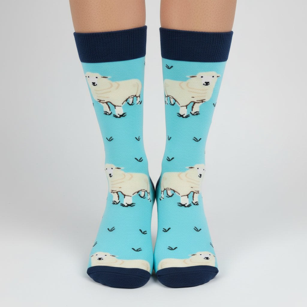 Sheep Design Casual Crew Socks