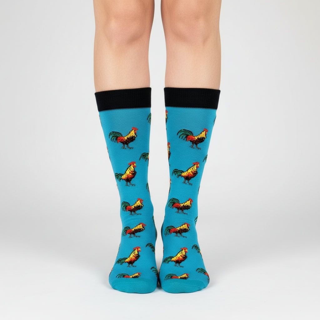 Rooster Design Casual Crew Socks