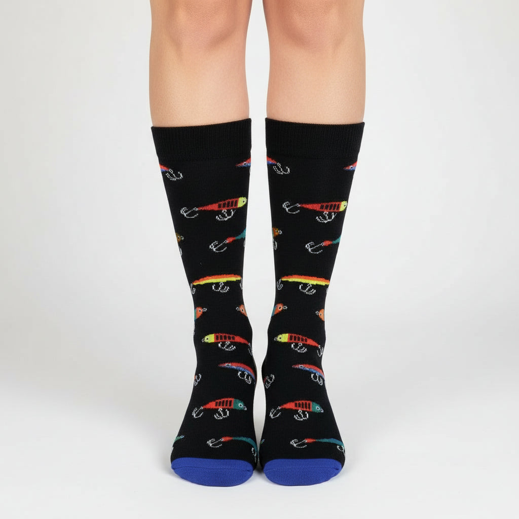 Fishing Lure Design Casual Crew Socks