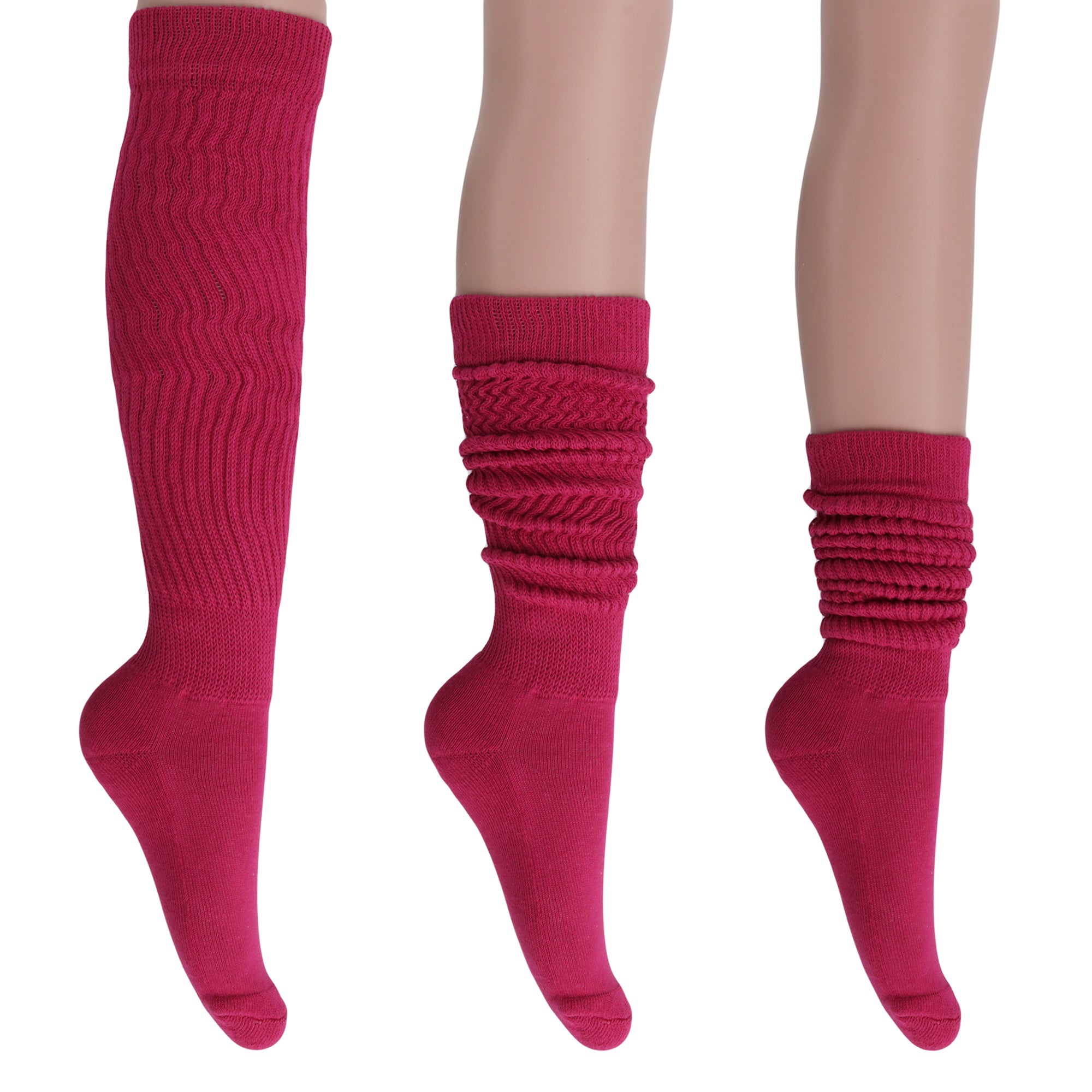 Fuchsia Slouch Socks
