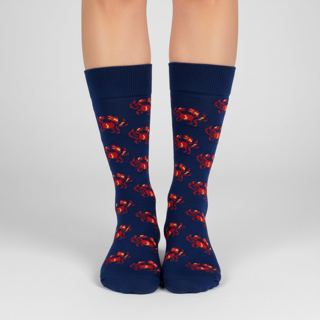 Crab Design Casual Crew Socks