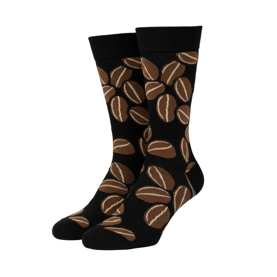 Coffee Bean Design Casual Crew Socks