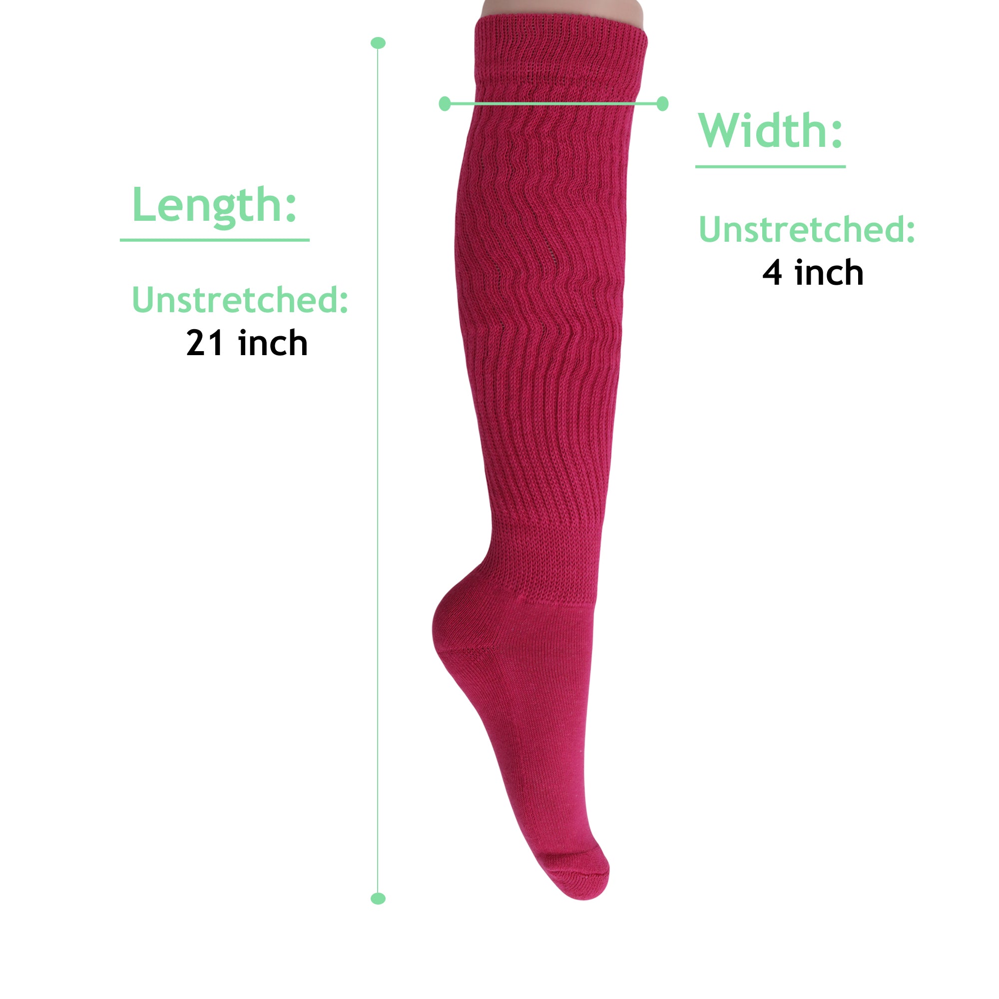 Fuchsia Slouch Socks