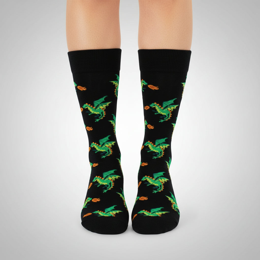 Dragon Design Casual Crew Socks