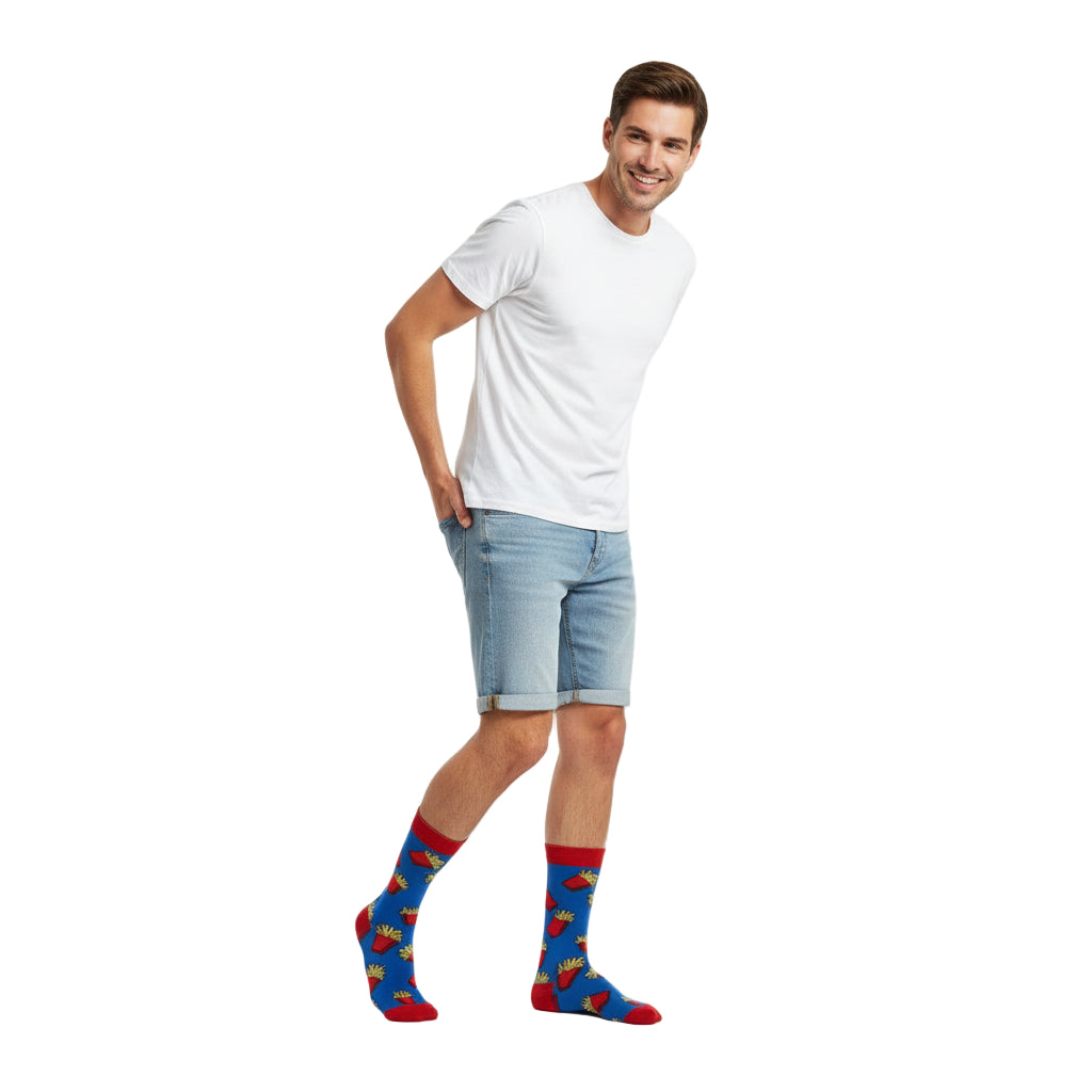 French Fries Design Casual Crew Socks