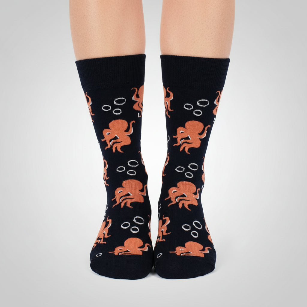 Cute Octopus Design Casual Crew Socks