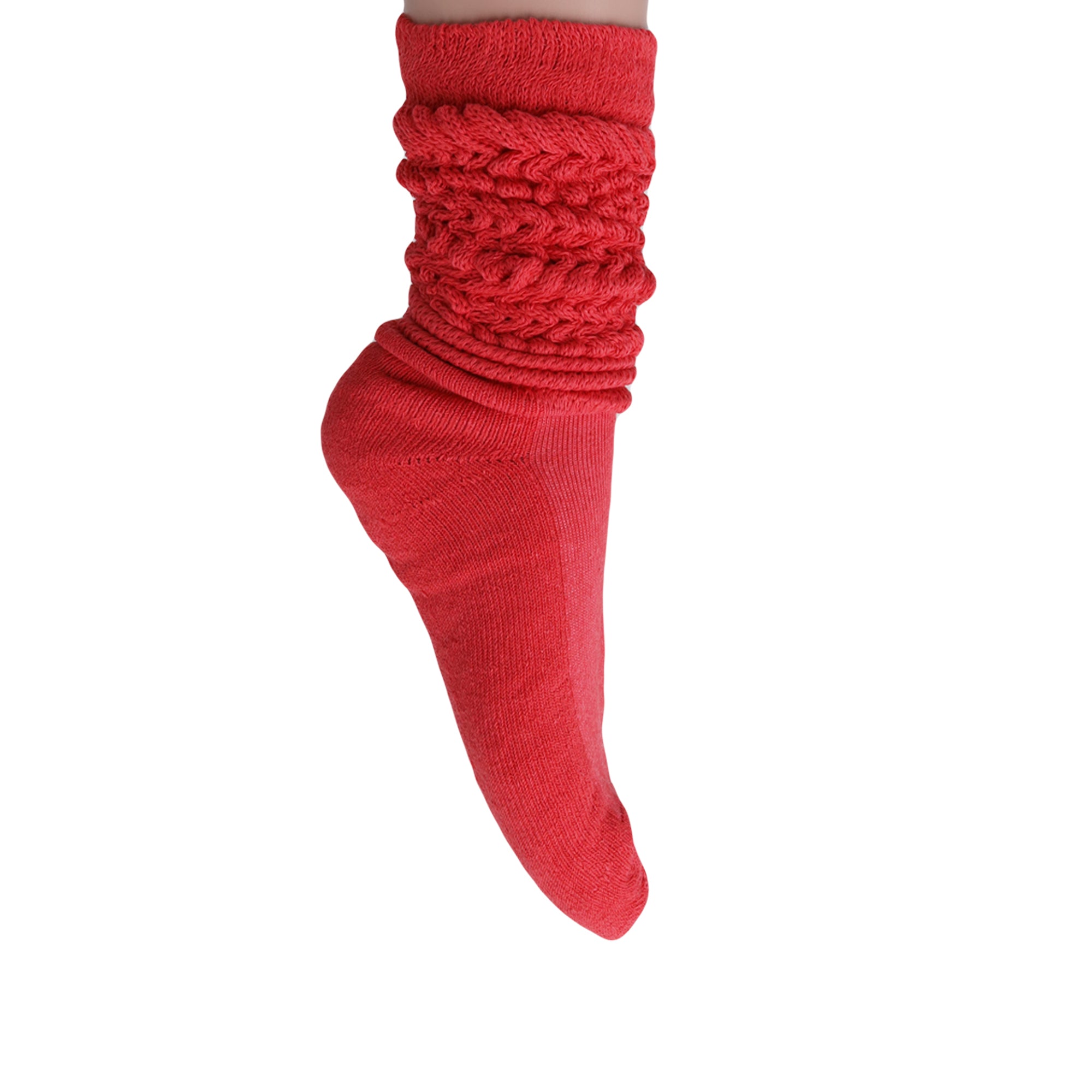 Rose Red Slouch Socks