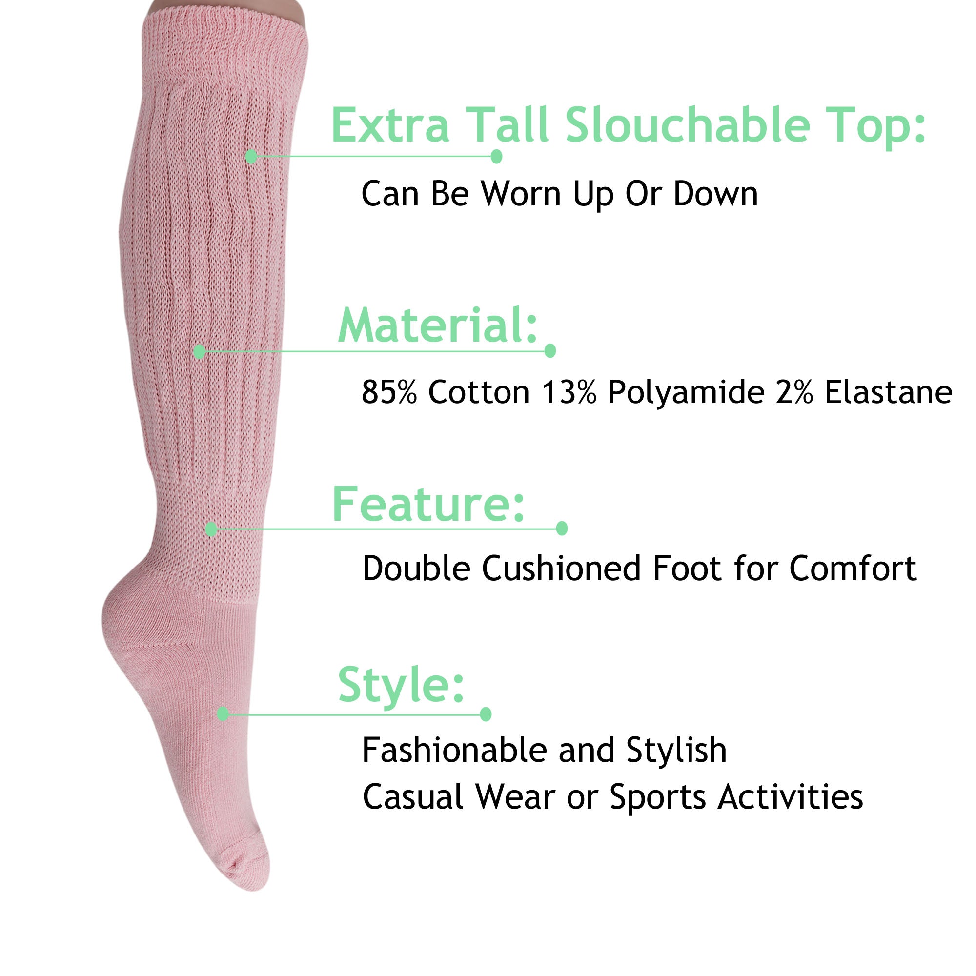 Pink Slouch Socks