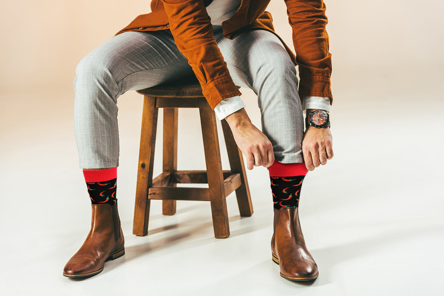 Chili Pepper Design Casual Crew Socks