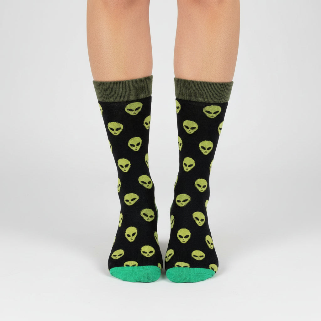 Alien Design Casual Crew Socks