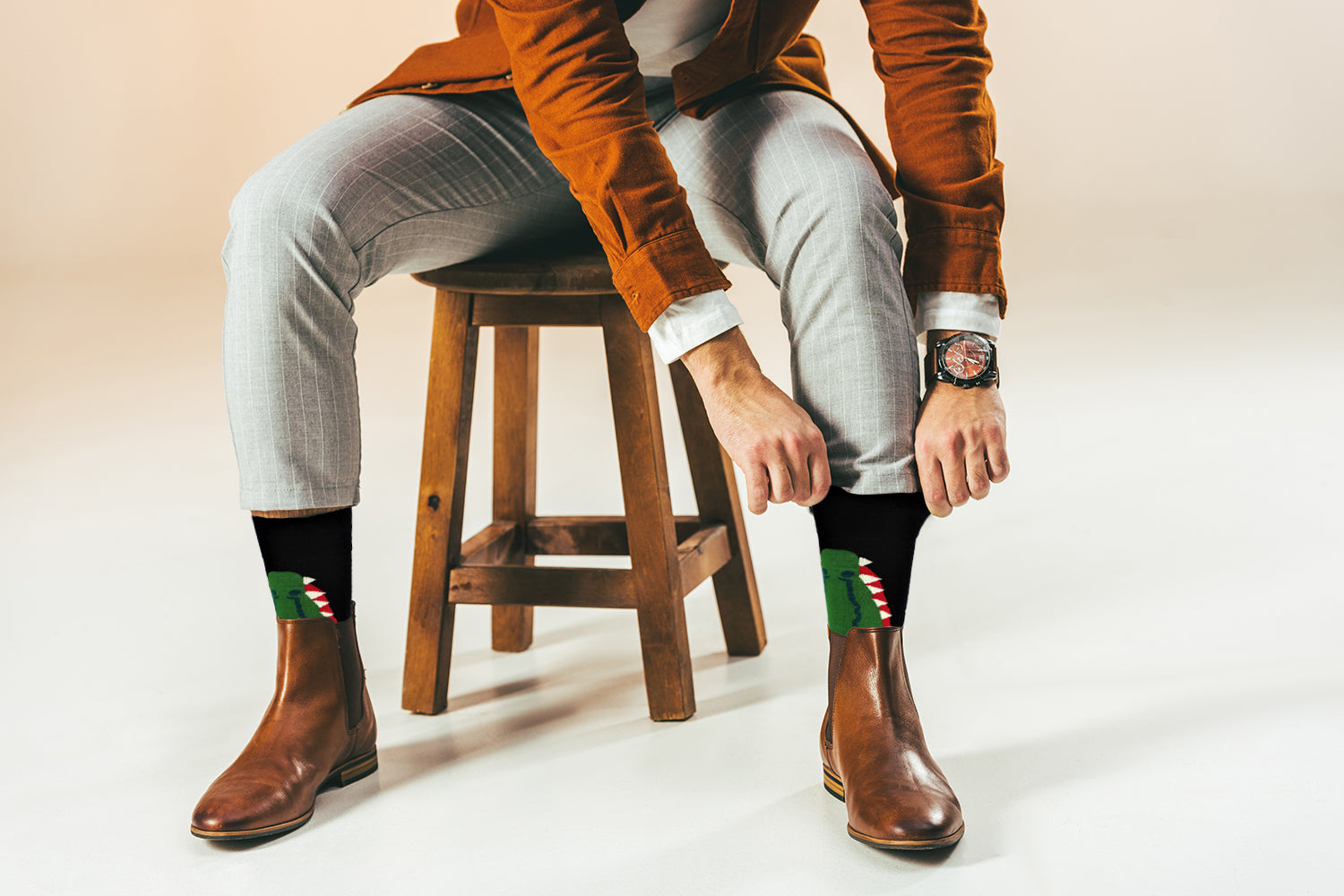 Crocodile Design Casual Crew Socks