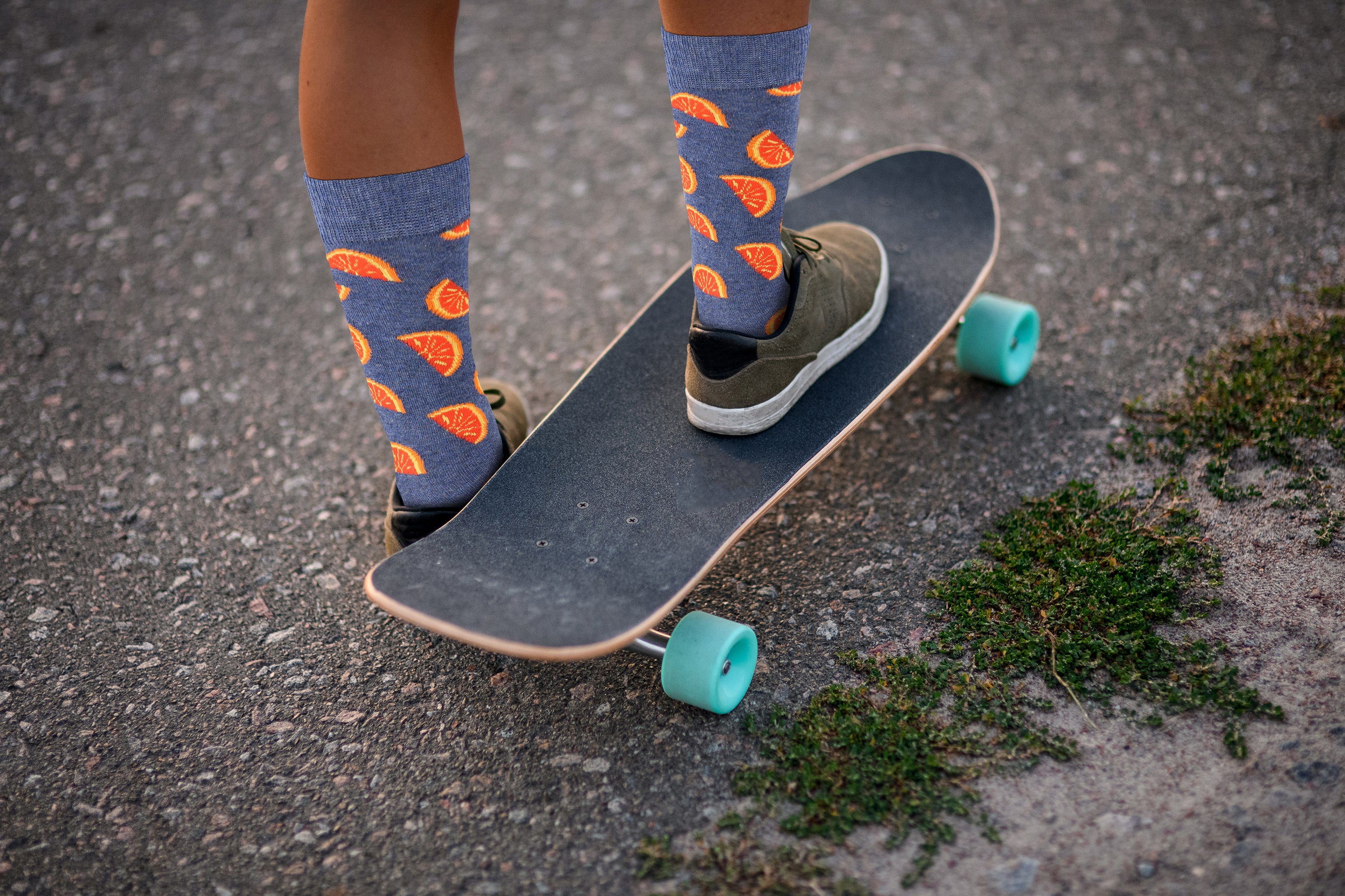 Orange Design Casual Crew Socks
