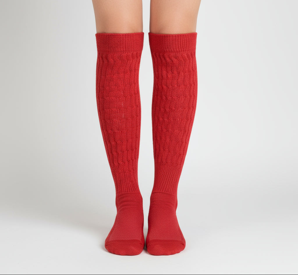 Rose Red Slouch Socks