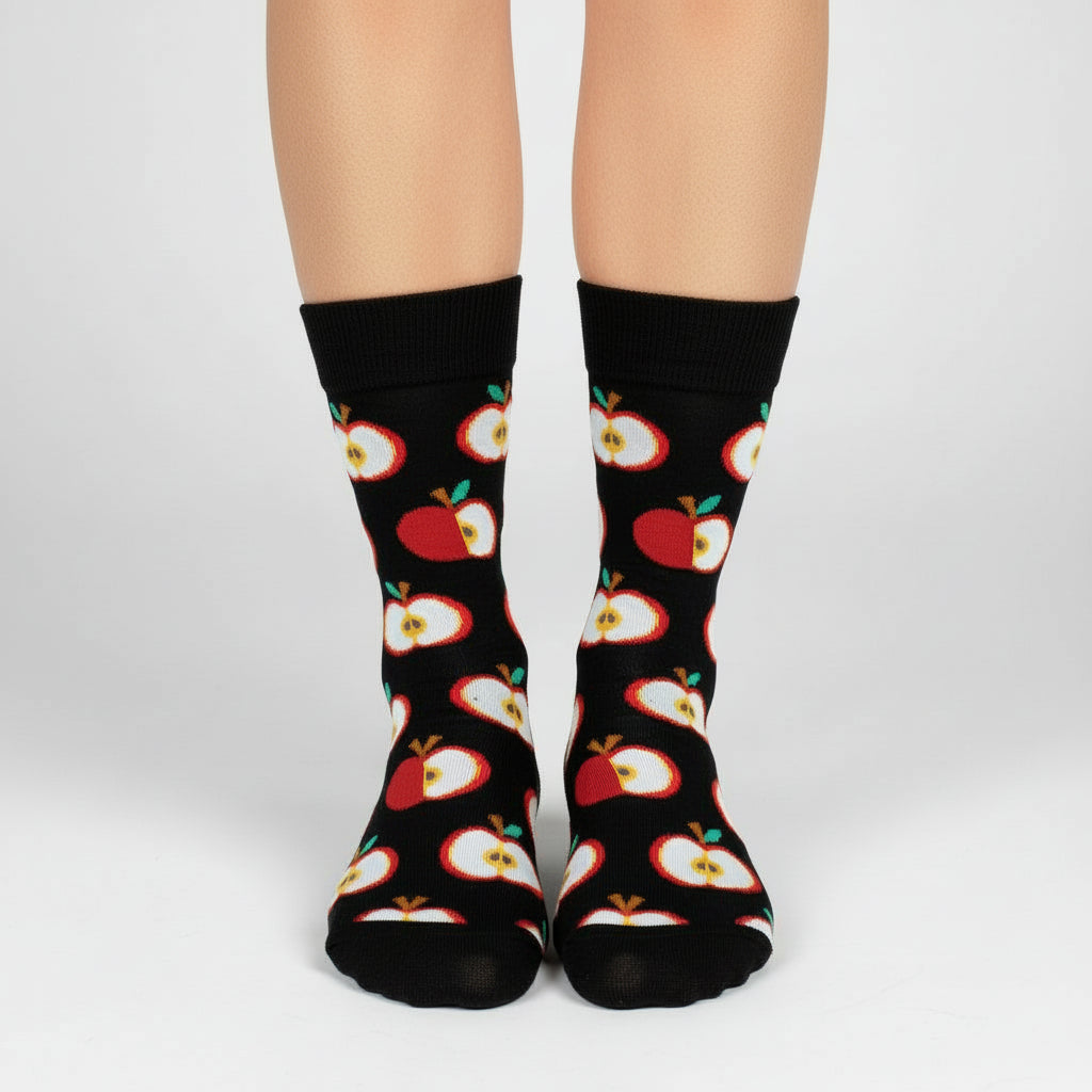 Apple Design Casual Crew Socks