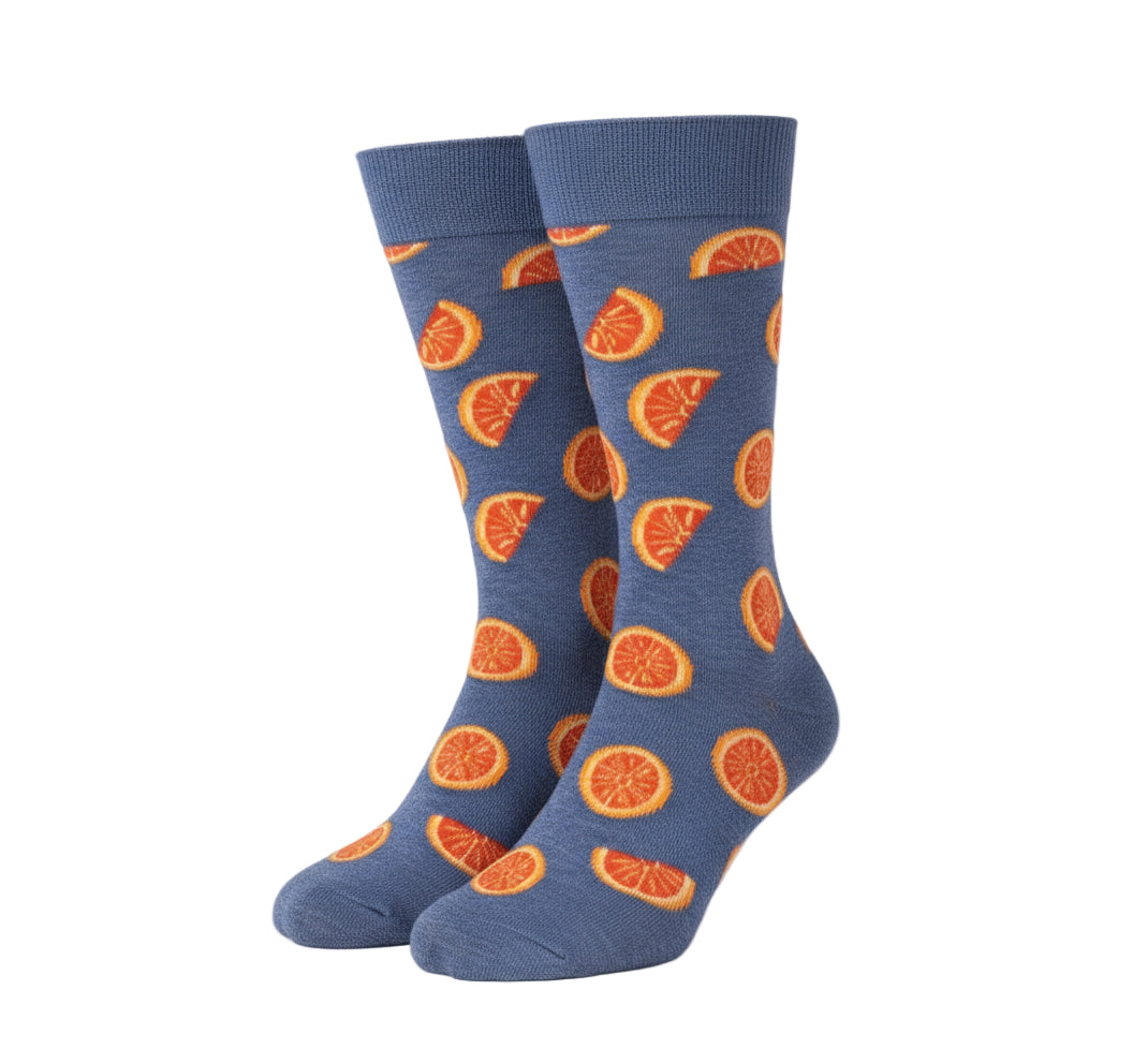 Orange Design Casual Crew Socks