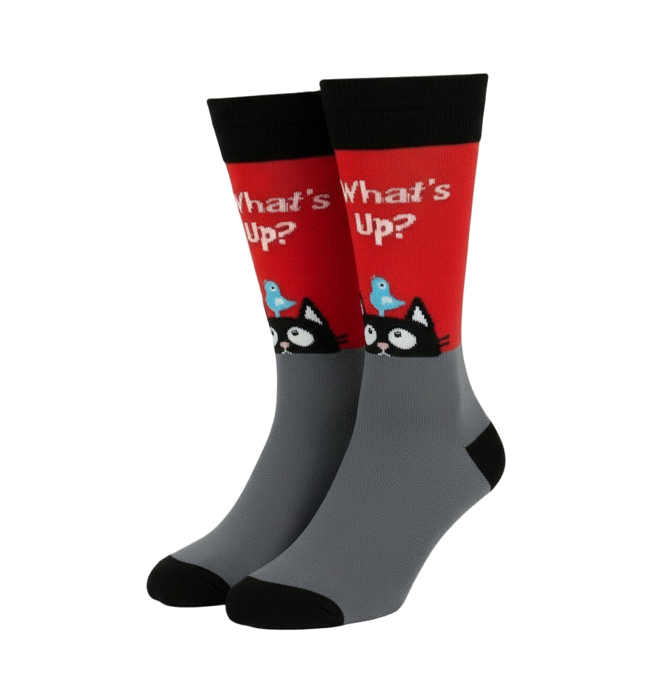 Cat (What’s Up) Design Casual Crew Socks