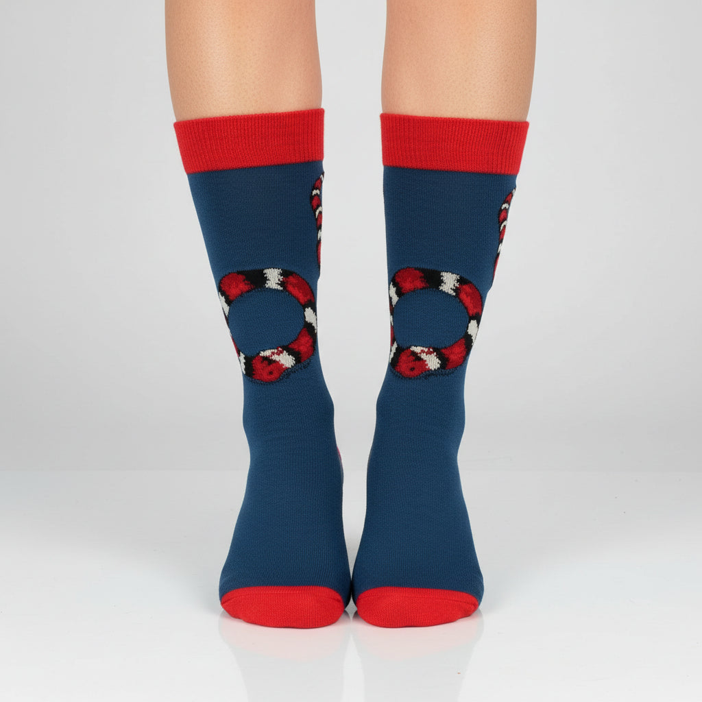 Snake Design Casual Crew Socks